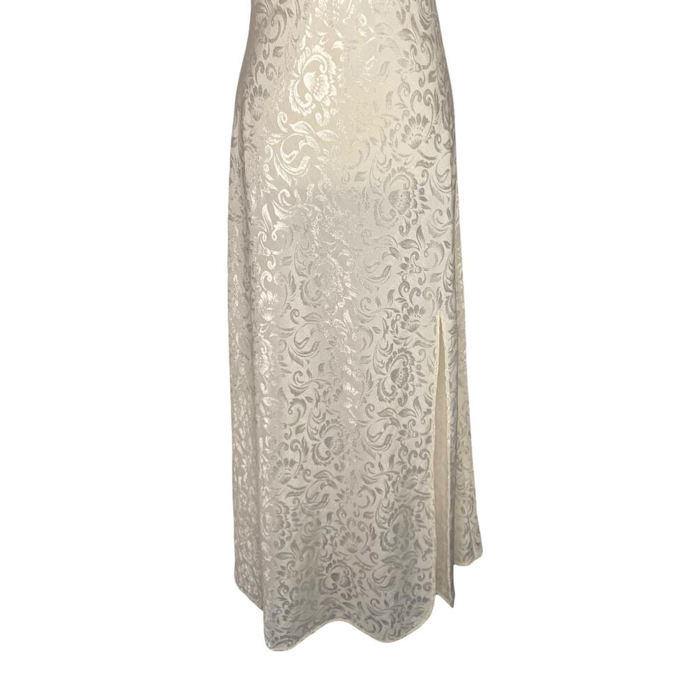 Victoria's Secret Maxi Slip Dress Gown Cream Sequin Lace Slit Large Y2K Coquette - Picture 7 of 15